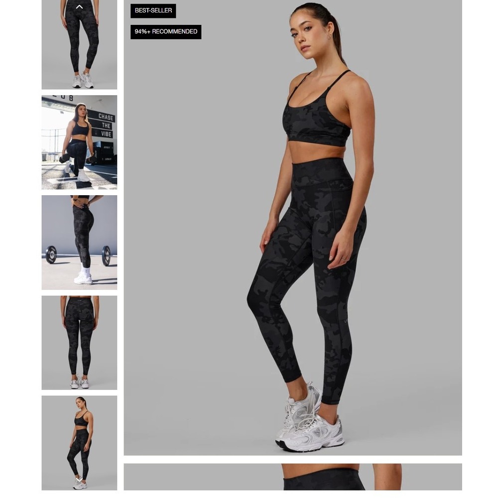 LSKD Fusion Full Length Tight Black Camo High Waisted Leggings WTGH0008P 2XS NWT - Picture 2 of 16